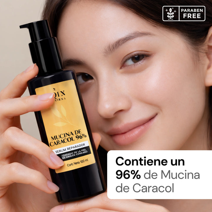 Sqin Luxiena Serum Baba de Caracol Coreano, Mucina de Caracol 96%, Repara e Hidrata la piel, Skincare Coreano, Snail Mucin, 100 ml.